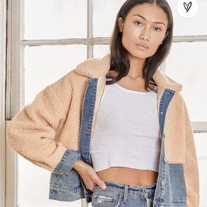 Lulu’s Medium Wash Faux Fur Denim Jacket
